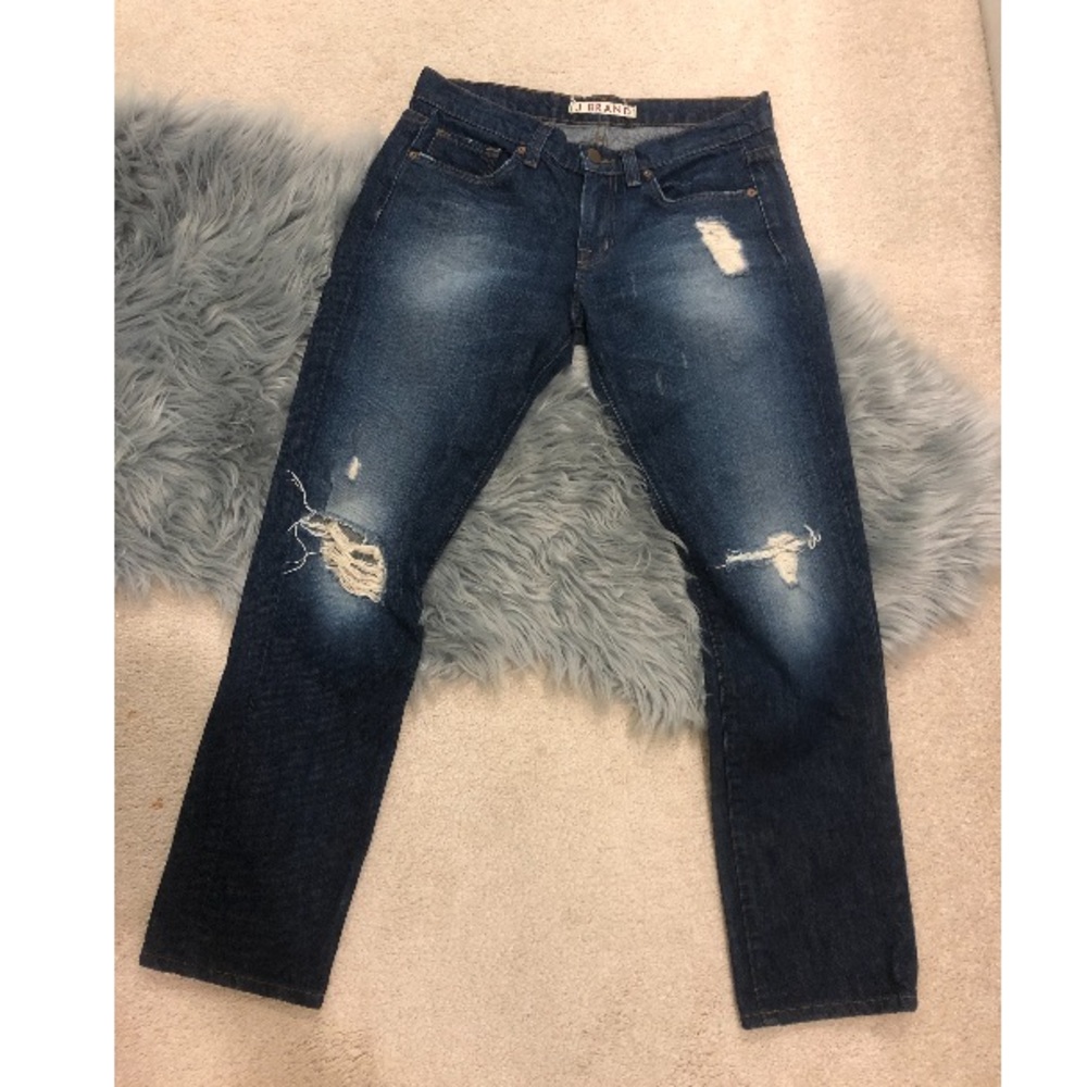 J Brand pencil leg distressed jeans